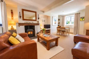 living room and dining area